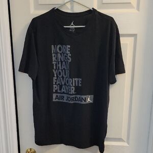 Jordan Black Tee with Gray Text